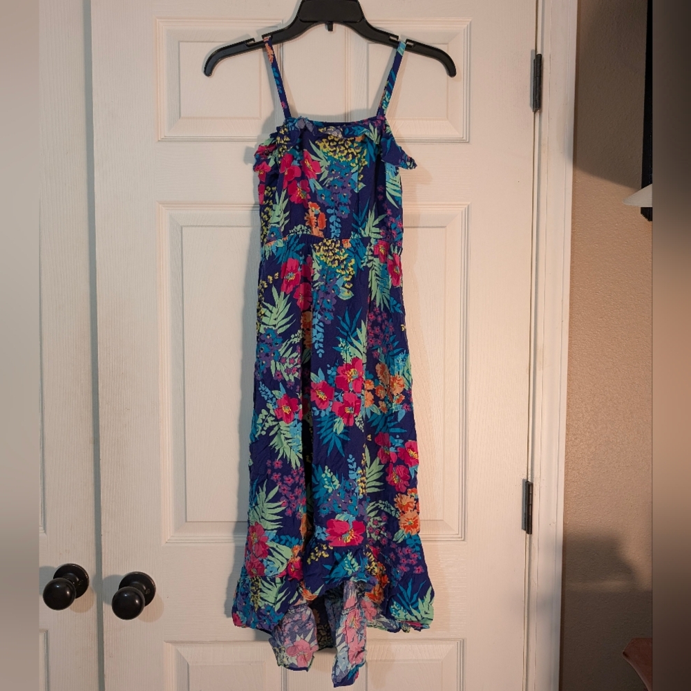 Cherokee Girls Multicolor Tropical Floral Dress Size L